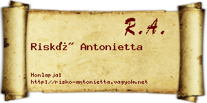 Riskó Antonietta névjegykártya
